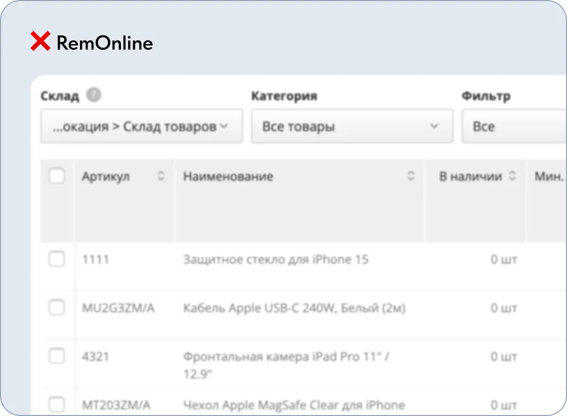 Интерфейс RemOnline