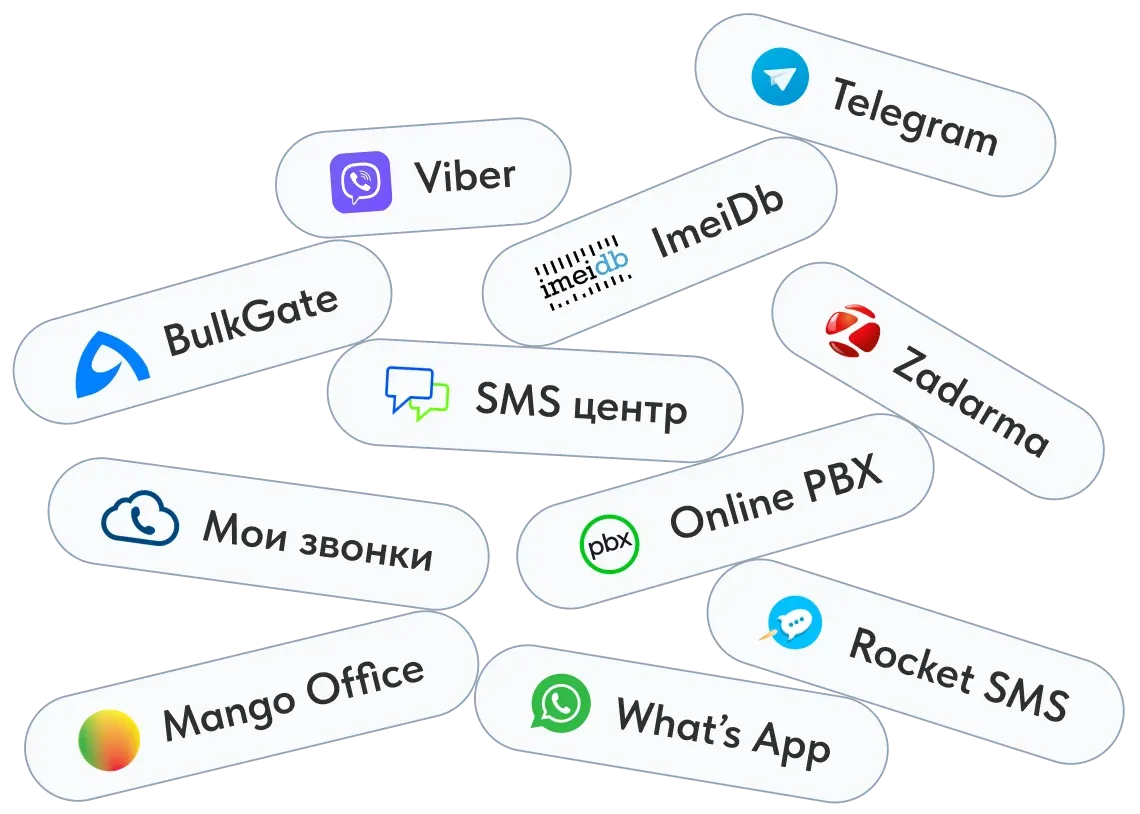 Полезные интеграции для сервисных центров: телефонии, смс провайдеры, онлайн-кассы, база imei телефонов, мессенджеры